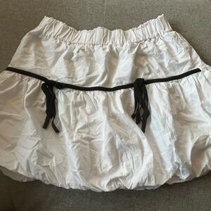 White Mini Skirt with Black Accents